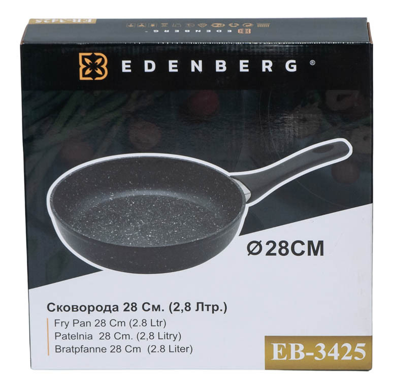 EB-3425 Сковорода Мармурове Покриття 28 см. - Зображення 2