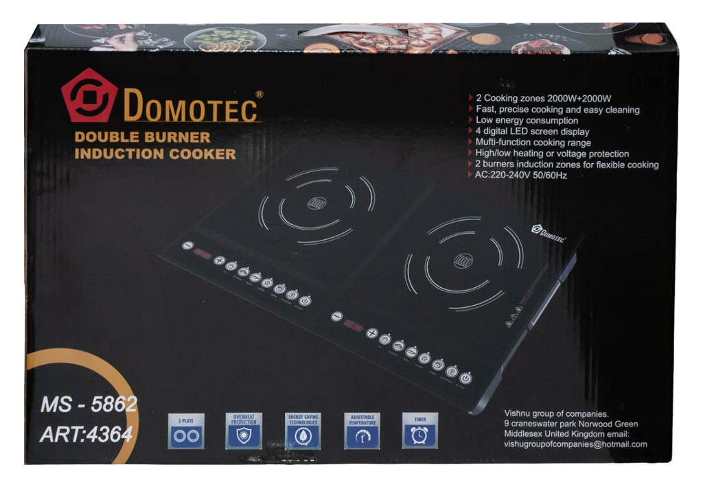 Плита індукційна Domotec MS-5862 2кф., 4000Вт - Зображення 2